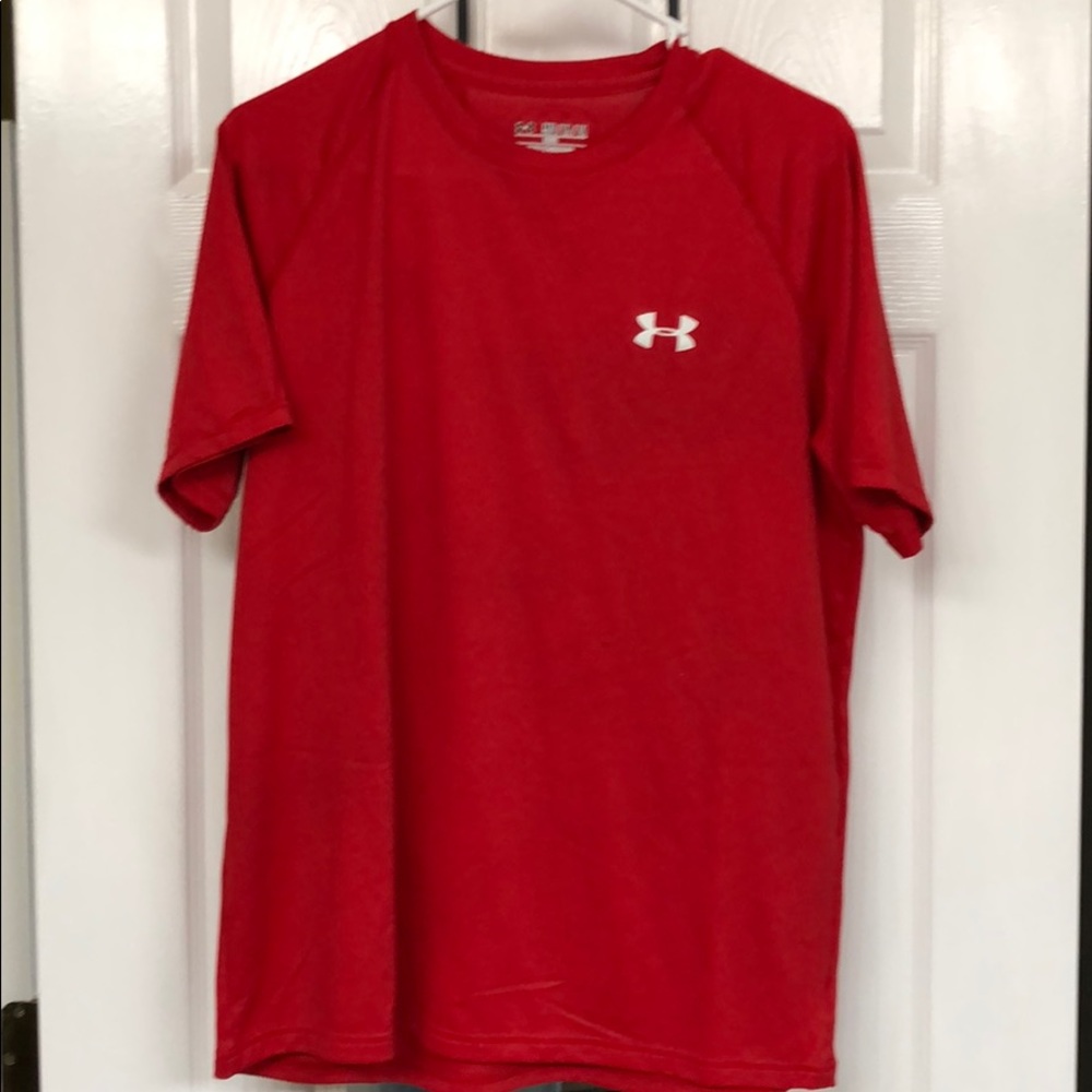 Red Under Armour shirt